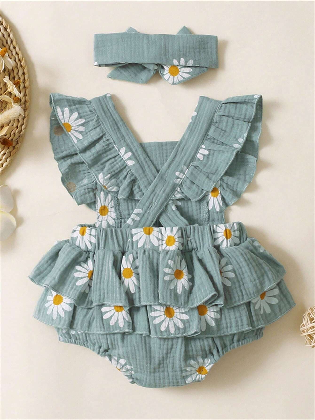 رومبير بناتي للبنات الصغار مع إكسسوار للشعر