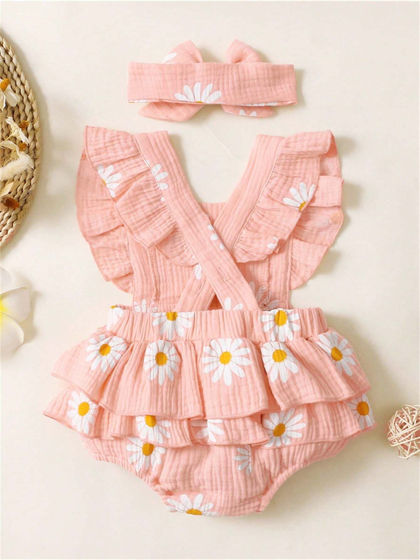 رومبير بناتي للبنات الصغار مع إكسسوار للشعر