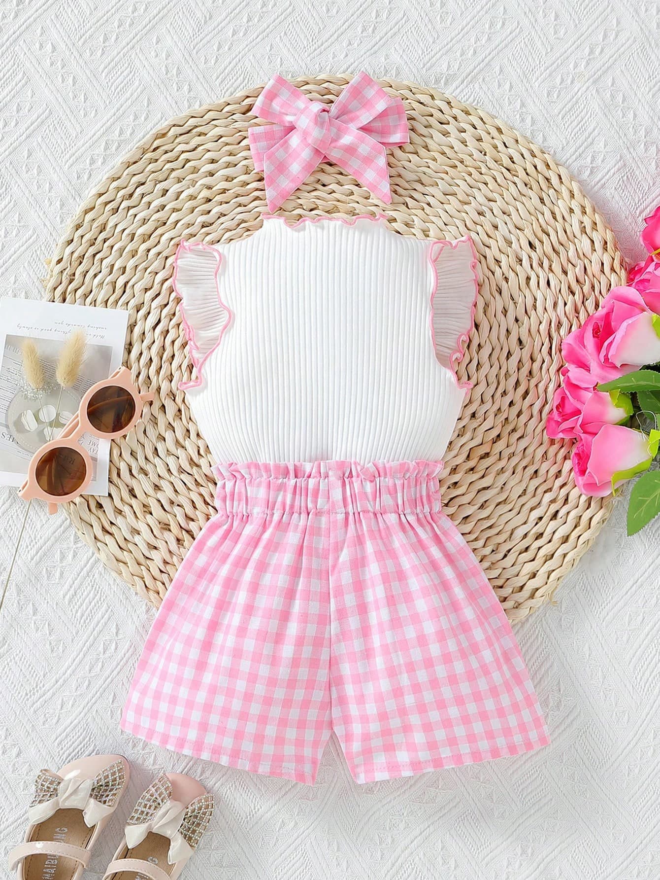 طقم بناتي قطعتين كنزة وشورت