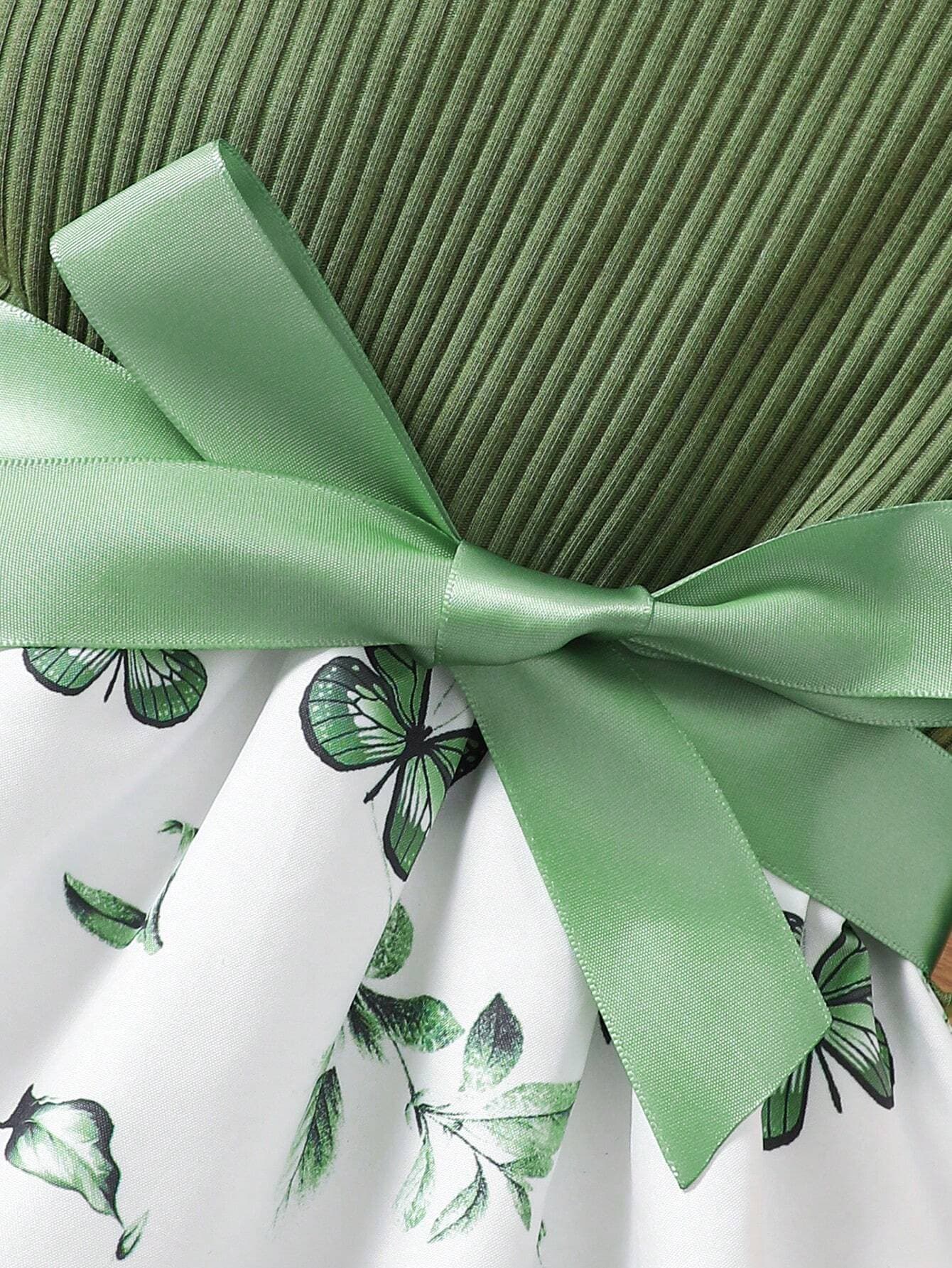 رومبير بناتي باللون الأخضر وبتصميم الفراشات