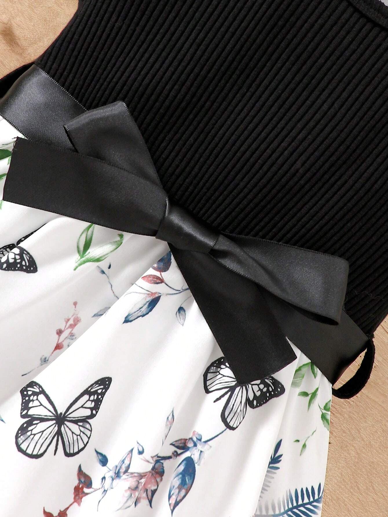 رومبير بناتي باللون الأسود وبتصميم الفراشات