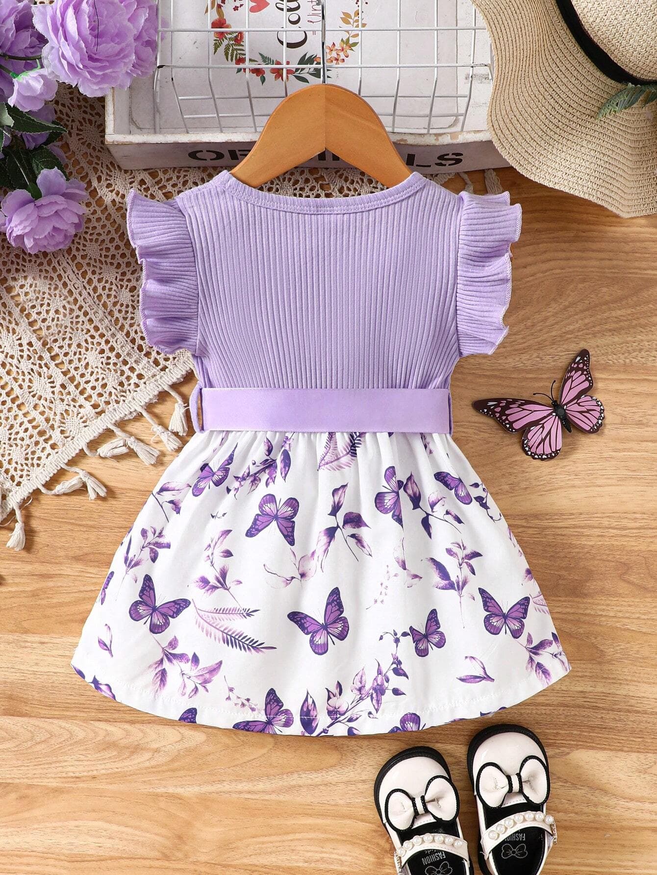 رومبير بناتي باللون الفوشي وبتصميم الفراشات