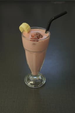 Banana, Milk & Strawberry Cocktail