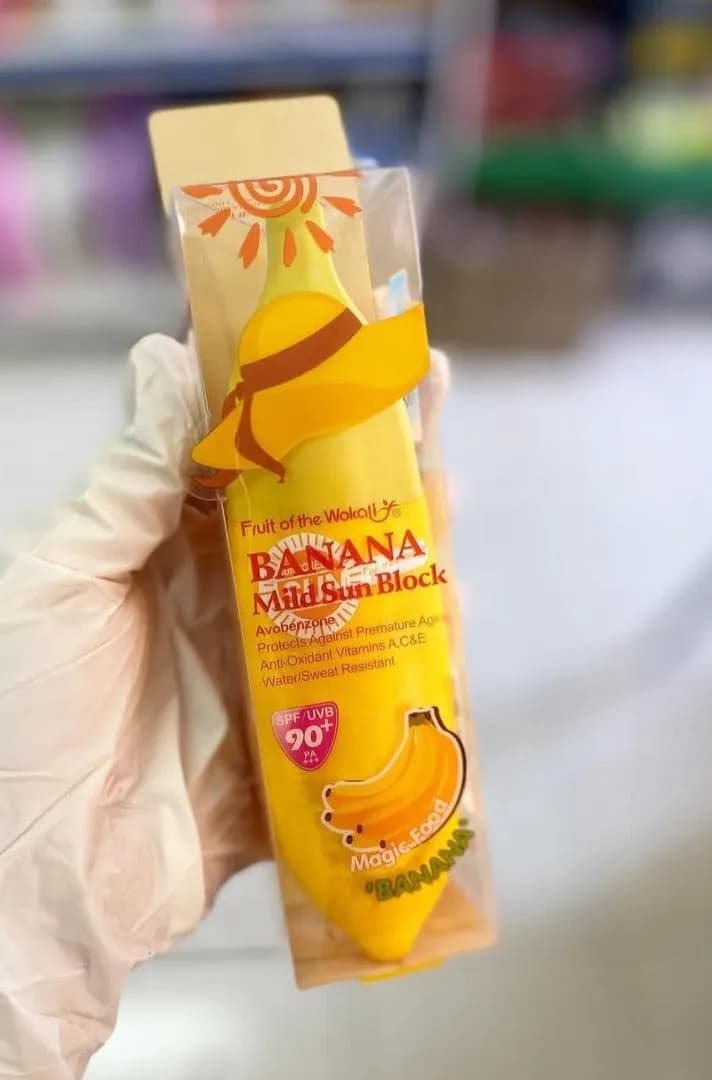 واقي شمس "Banana Mild Sun Block" من "Fruit of the Wokali". 