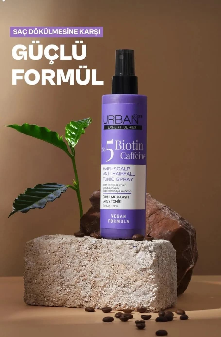 تونر سبريه البيوتين والكافيين لمعالجة تساقط الشعر من urban 