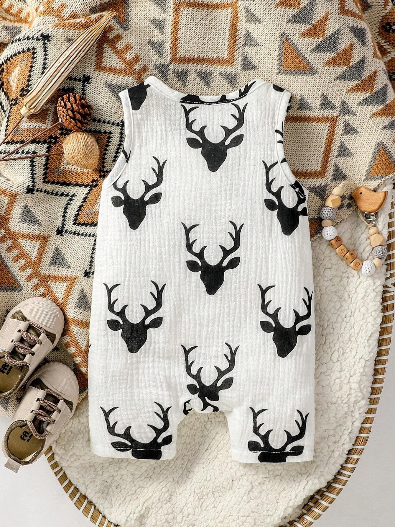 رومبير ولادي بلا أكمام بطبعة الغزال