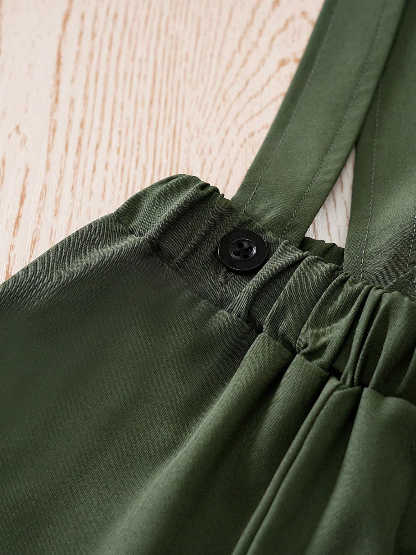 طقم ولادي قطعتين أفارول ورومبير باللون الزيتي