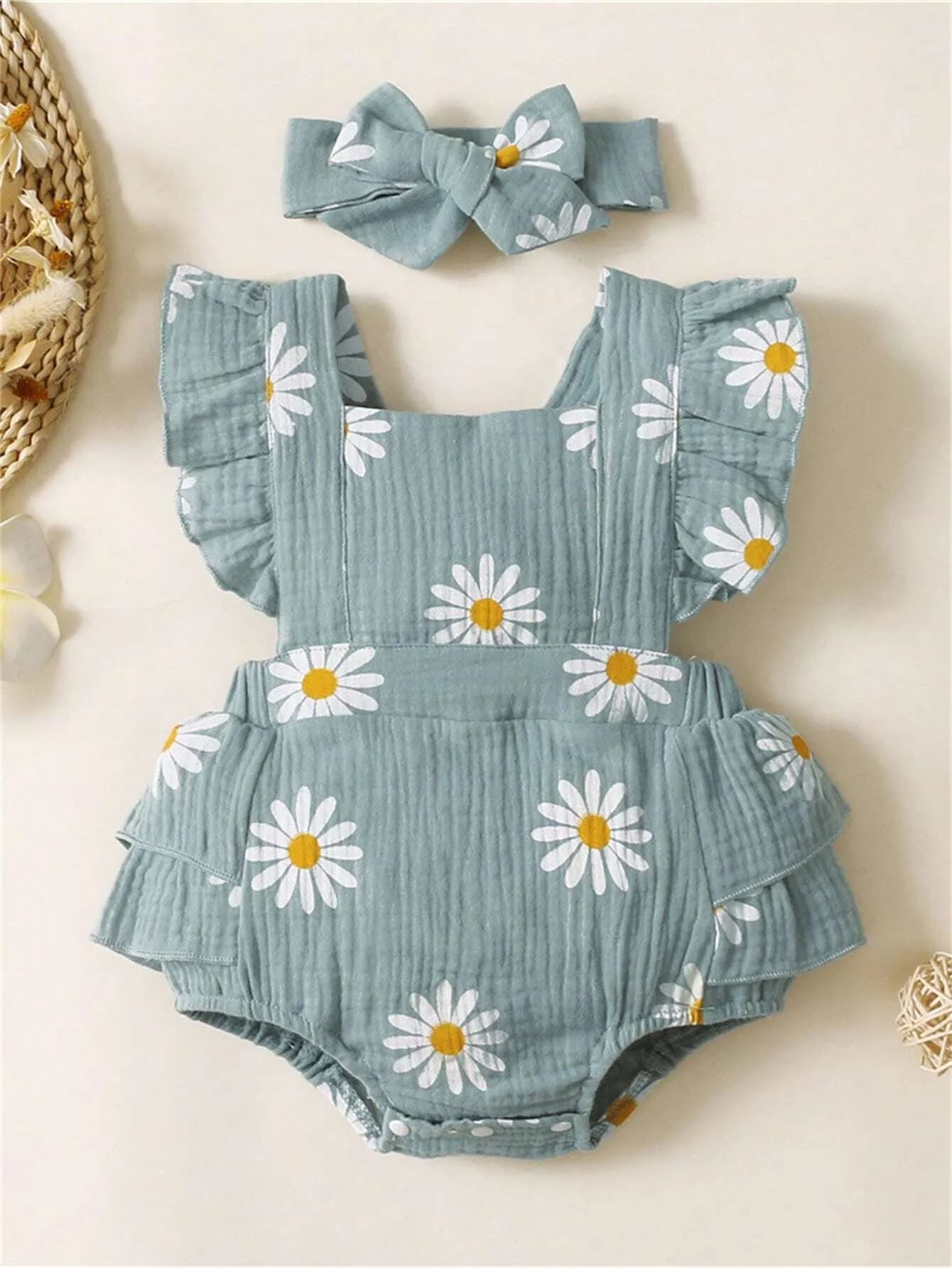 رومبير بناتي للبنات الصغار مع إكسسوار للشعر