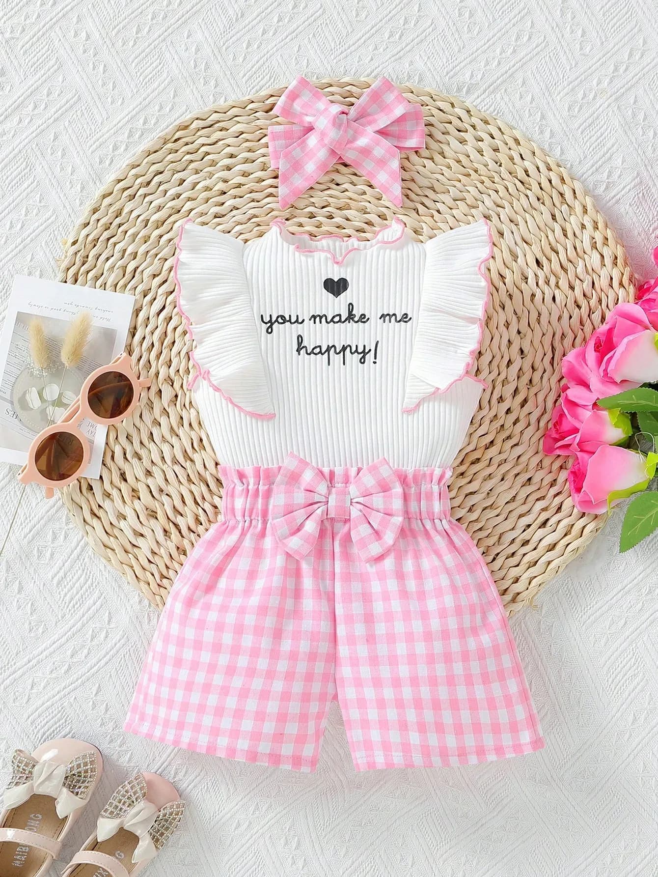 طقم بناتي قطعتين كنزة وشورت